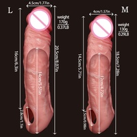 Préservatifs élastiques réutilisables en gros pour hommes, manchon d'extension de pénis en silicone souple, extension de pénis pour homme, jouets sexuels - LM-CT860