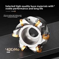 Kepala Pemotong Frais CNC Seri R200 Round Nose Face Mill R5 R6 R8 R10 dengan Sisipan RCKT10T3 1204 Bahan ODM 42CrMO