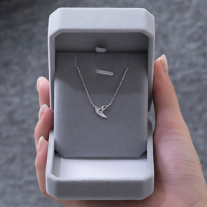 Origami Crane Necklace Silver Geometric Design Clavicle Chain Minimalist Jewelry Everyday Wear - Product Image 1