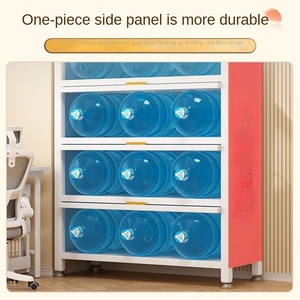 Bibliothèque moderne multi-niveaux en acier avec armoire anti-poussière à ouverture basculante, meuble de rangement de bureau sur pied, étagère à dossiers - Product Image 4