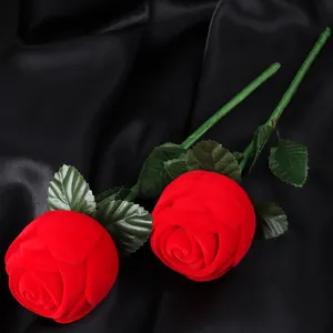 Оптовая Продажа красная роза день Святого Валентина Подарочное кольцо коробка креативное предложение обручальное кольцо коробка ювелирных изделий