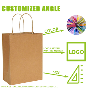 Großhandel 120 GSM Luxuriöse Umweltfreundliche Kompostierbare Kraftpapiertüten mit Baumwollseilgriff für Kleidungsverpackung - Product Image 4