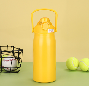 Nueva botella de agua deportiva de acero inoxidable 304 con correa de mano y tapa abatible, de gran capacidad, portátil para exteriores. - Product Image 2