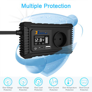 Prises européennes UE Ports Usb <span class=keywords><strong>12V</strong></span> <span class=keywords><strong>220V</strong></span> <span class=keywords><strong>Convertisseur</strong></span> de puissance GaN PD Chargeur rapide Onduleur de voiture à onde sinusoïdale pure <span class=keywords><strong>150W</strong></span> - Product Image 6