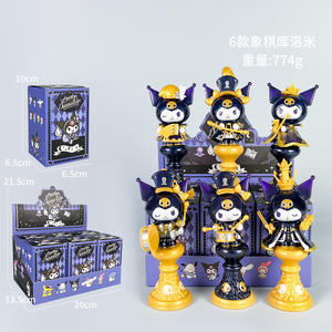 Kawaii Melody Mini figuras en traje de sirvienta cajas ciegas pijama Kuromis juguetes de PVC para decoración Sanrioes postre pastel Topper Halloween - Product Image 6