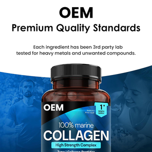 Capsules de peptides de collagène marin de qualité supérieure de type I avec supplément anti-âge à l'acide hyaluronique et à la vitamine <span class=keywords><strong>C</strong></span> - Product Image 4