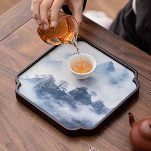 Walnut Wood Chinese <b>Tea</b> <b>Tray</b> Irregular Shape Heat Resistant <b>Tea</b> Ceremony Accessories For Afternoon <b>Tea</b> - Product Image 4