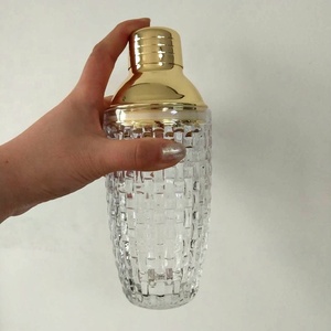 <span class=keywords><strong>Verre</strong></span> <span class=keywords><strong>shaker</strong></span> fait à la main de 12 pouces, 13oz, avec couvercle en or 304, pour outils de bar et de club - Product Image 2