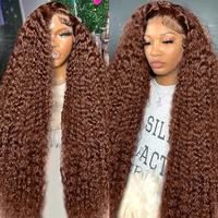 Perruques en cheveux humains bruts indiens, sans colle, avec dentelle frontale, coupe pixie bouclée, alignées aux cuticules, vente en gros