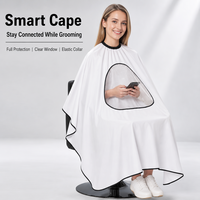 Cape de Salon Professionnelle Imperméable avec Fenêtre de Visualisation Transparente pour la Coupe et la Coloration des Cheveux