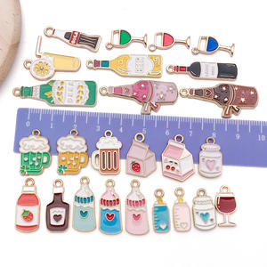 Marca HR, Estilo Fresco y Dulce, Tendencia de Moda, Accesorios de Llavero de Aleación de Zinc, Botellas de Vino, Vasos para Bebidas, Gotas de Aceite, DIY - Product Image 2