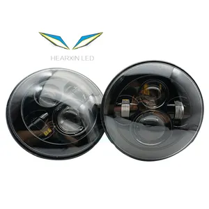 Lampu Depan Mobil 7 Inci untuk Land Rover Defender 90 110 Lampu Depan LED Bulat Kit Lampu Sorot Rendah Tinggi untuk Lada Niva 4X4 Aksesori Off Road