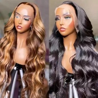 Perruques de Cheveux Humains Vierges en Gros Ondulées Ombrées Perruque de Cheveux Naturels pour Femmes Noires Perruque Lace Front Pas Chère