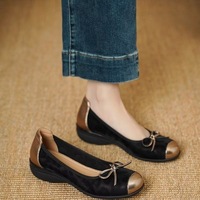 Mocassins plats pour femmes à imprimé léopard d'automne, semelle souple, style français élégant, chaussures de ballet décontractées