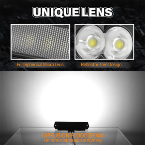 Feux de travail auxiliaires à faisceau large et diffuse, 6000K blanc, 60W, puissants, à montage encastré, pour voitures, marche arrière, secours - Product Image 6