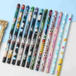Cadeau d'entreprise promotionnel personnalisé avec logo imprimé par sublimation pour étudiants Hex # 2 crayons - Product Image 2