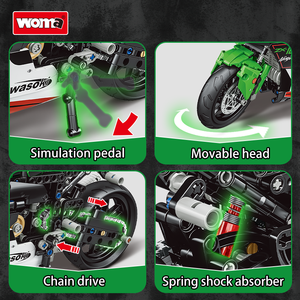 WOMA TOYS C0927 Juguete <span class=keywords><strong>de</strong></span> Construcción <span class=keywords><strong>de</strong></span> Motocicleta Técnica a Escala 1:6, Bloques <span class=keywords><strong>de</strong></span> Construcción, Kit <span class=keywords><strong>de</strong></span> Moto - Product Image 3