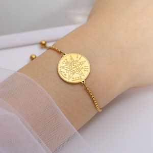 Tétragramme Nom <span class=keywords><strong>de</strong></span> Dieu Pentacle Bracelet pour Femme Homme Acier Inoxydable Béni <span class=keywords><strong>Pentagramme</strong></span> <span class=keywords><strong>de</strong></span> <span class=keywords><strong>Salomon</strong></span> Amulette Bracelet Bijoux - Product Image 4