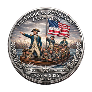 Pièce de monnaie commémorative du 250e anniversaire de l'indépendance américaine, artisanat métallique, décoration historique, souvenir patriotique - Product Image 2