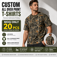 T-shirt tricoté imprimé par sublimation personnalisée, motif camouflage vintage Realtree Timber feuilles de chêne, coupe classique, usine OEM ODM