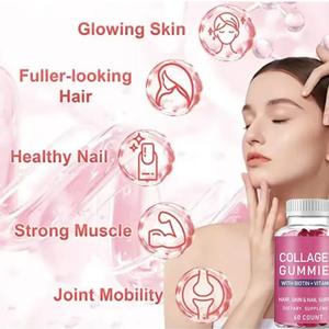 Gummies OEM au collagène et à la biotine et supplément de vitamine C pour le blanchiment de la peau – Gummies au collagène et à la vitamine C pour la peau - Product Image 3