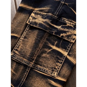 Men's Premium Jeans Loose Casual Sport Pants Straight Hole Vintage Pencil Style Solid <b>Denim</b> <b>Fabric</b> for Autumn Winter Summer - Product Image 4