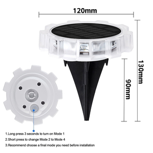 ไฟรั้วโซลาร์เซลล์ RGB LED 9 ชิ้น กันน้ำ IP65 แสงส่อง 360 องศา สำหรับภายนอกอาคาร ชาร์จไฟได้ ติดตั้งบนพื้นและผนัง - Product Image 2