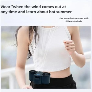 พัดลมพกพาแบบแขวนเอวขนาด 8000mAh สำหรับฤดูร้อน พร้อมลำโพงบลูทูธ พัดลมไฟฟ้าแบบสวมใส่ได้ เครื่องปรับอากาศแบบมือถือ ชาร์จผ่าน USB - Product Image 4