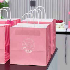 Bolsa de Papel Kraft Biodegradable y Ecológica para Pastelería, Postres, Galletas, Pasteles, Donuts y Waffles, con Logotipo Impreso Personalizado al por Mayor - Product Image 5