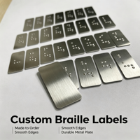 Étiquettes de boutons d'ascenseur en braille en acier inoxydable, plaques braille tactiles personnalisables, points en relief, AccessibleButtonXiao Yao