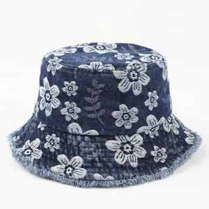 Thời Trang Hàn Quốc Rửa Làm Cũ Len Rim Nồi <span class=keywords><strong>Hat</strong></span> Nhỏ Rõ Ràng Hoa Thêu Denim Ngư Dân Xô <span class=keywords><strong>Hat</strong></span> - Product Image 4
