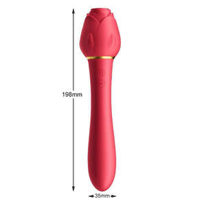 Vibrador de silicona impermeable para mujer con mango, masajeador oral de pezones y clítoris, <span class=keywords><strong>succionador</strong></span> de clítoris en forma de rosa - Product Image 3