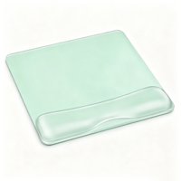 Tapis de souris en verre trempé coloré avec repose-poignets en silicone souple, anti-traces de doigts, facile à nettoyer, verre trempé sérigraphié