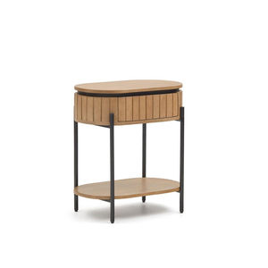 Table de chevet moderne minimaliste en bois massif avec tiroir, meuble de chambre en bois naturel, armoire de rangement de chevet - Product Image 1
