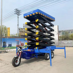 Gunting pengangkat roda tiga listrik, 14m 500kg gunting angkat udara hidrolik Platform kerja roda tiga - Product Image 5