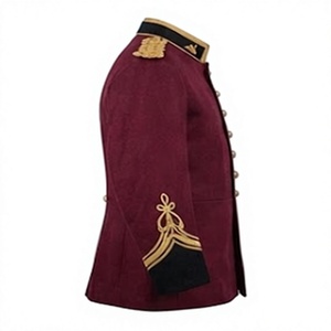 Men British Style Braid Jacket Outdoor Reproduction Uniform <b>Red</b> Formal Tunic OEM Custom Size - Product Image 3