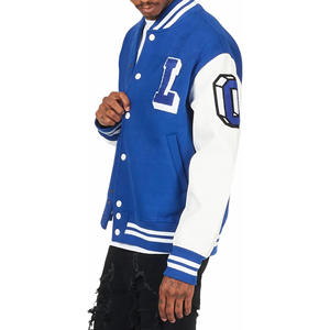 Blouson universitaire Letterman uni avec logo personnalisé Vestes pour homme Letterman en laine de qualité supérieure, veste pour homme - Product Image 4