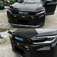 Grille avant noire brillante de haute qualité avec LED, amélioration extérieure, accessoires de voiture pour Toyota RAV4