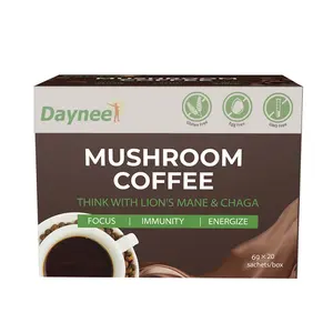 Private Label Mushroom Coffee Instant Detoxifies Body Instant Reishi Coffee Immune System Booster RYZE Coffee Powder