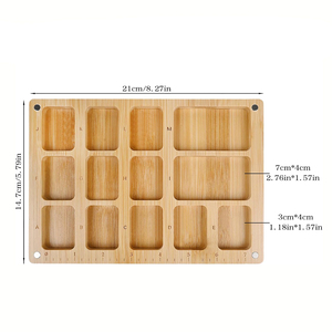 竹木种子珠分类托盘，带磁性亚克力盖子，适合DIY手工制作项链手链 - Product Image 2