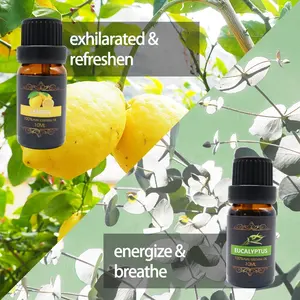 Aceite esencial puro para humidificador, eucalipto de lavanda, árbol de té de naranja dulce, naranja, menta, hierba de limón, 8 paquetes