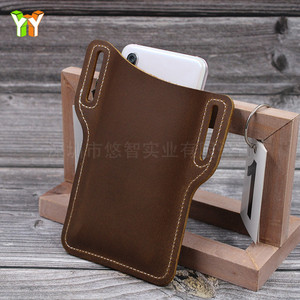 Funda/estuche de cuero para teléfono móvil, para llevar en la cintura, universal, vertical, bolsa táctica para exteriores, funda para linterna. - Product Image 3