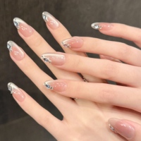 Diseño # 2868 # 2870 Uñas Acrílicas de Gel con Forma Ovalada de Alta Calidad, Hechas a Mano, con Efecto Ojo de Gato, 10 Piezas, Uñas Artificiales