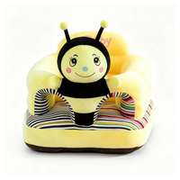Grand siège de sol en peluche pour enfant, rembourrage en coton PP, design extra large et profond, avec dossier doux en forme d'animal, base antidérapante