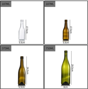 ขวดไวน์ฝรั่งเศสสีเขียวเบอร์กันดีพร้อมฝาเกลียวอลูมิเนียมขนาด750มล. ขวดไวน์ปิกนิกสีเขียวโบราณขนาด187มล. - Product Image 4