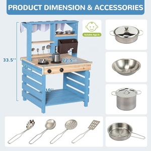 Ensemble de jeu de <span class=keywords><strong>cuisine</strong></span> de boue extérieure en bois pour enfants jouets de <span class=keywords><strong>cuisine</strong></span> et de nourriture pour tout-petits - Product Image 2