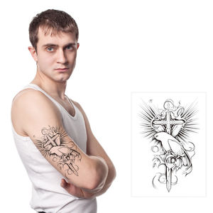 สติกเกอร์รอยสักชั่วคราวลายหัวกะโหลก3D ที่สมจริงสีดำกันน้ำออกแบบมาสำสำหรับผู้ชายผู้หญิงสำหรับศิลปะบนแขนและคอสำหรับผู้ใหญ่ - Product Image 2