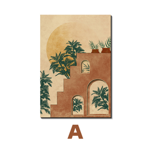 Soleil <span class=keywords><strong>et</strong></span> la maison toile peinture nordique mur Art affiche impression pour salon cadre mur photo Tableau Mural - Product Image 5