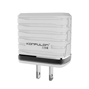 KONGULON Trending wholesales 2024 Dual USB Charging Phone Adapter Battery Station 3 pin Travel Wall Charger for EU UK US plug