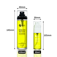 Nouvelle Bouteille Vaporisateur Capillaire à Brume Fine 30ml 100ml en PET avec Pompe Cosmétique, Surface Plastique Mate, Finition Mate